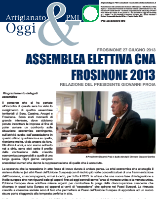 Featured image for “Artigianato&PMI Oggi, pubblicato il numero di luglio/agosto 2013”