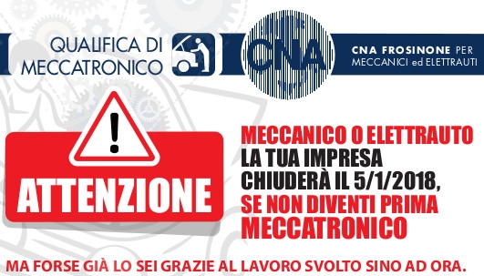 Featured image for “Qualifica di meccatronico: a luglio seminario della CNA”