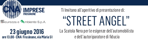 Featured image for “Autoriparazione. Aperitivo di presentazione della Street Angel – La Scatola Nera per le esigenze dell’automobilista e dell’autoriparatore”