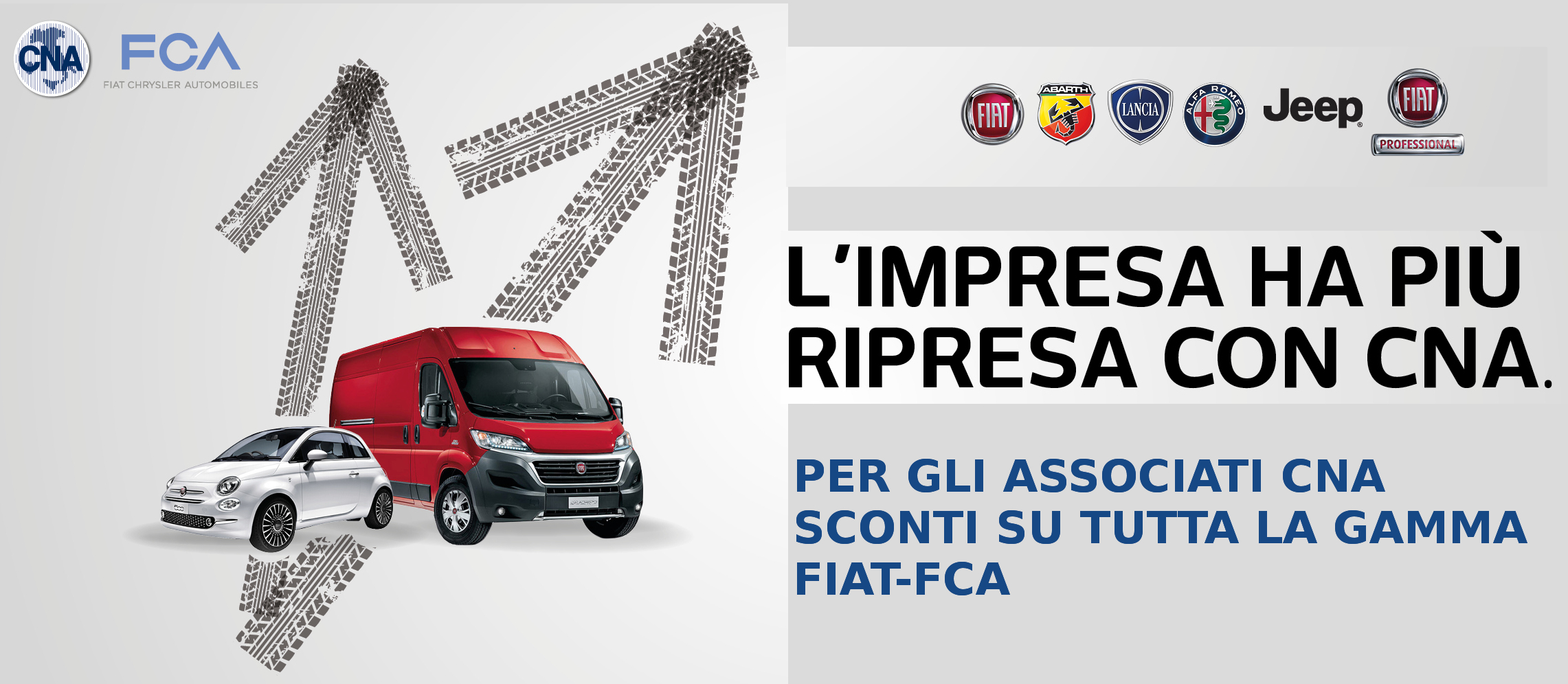 Featured image for “Vetture/veicoli commerciali Fiat, Alfa Romeo, Lancia, Jeep, Abarth e Mopar: prezzi scontati per gli associati CNA”